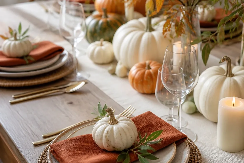 Budget fall wedding table settings that look full