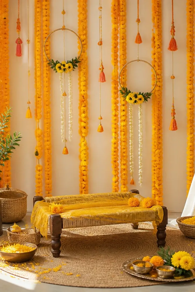 Easy Haldi Decoration Ideas at Home for Beginners