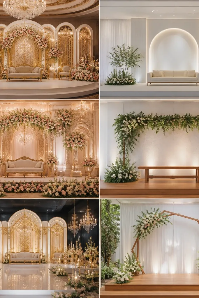 15 Grand vs Simple Wedding Stage Ideas Compared