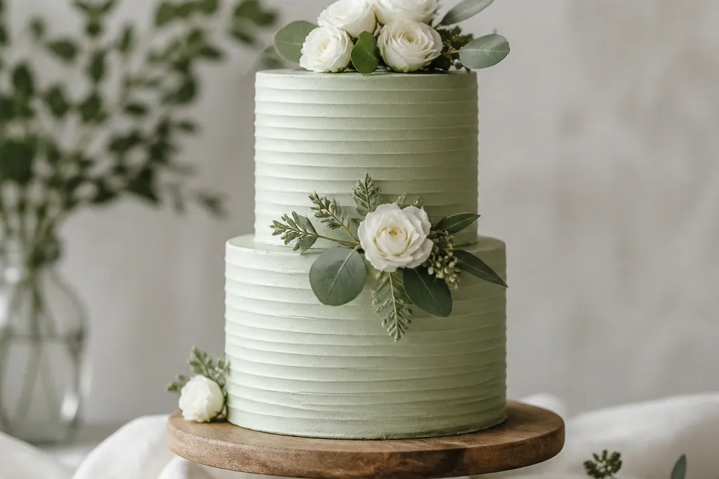 Inexpensive Sage Green Wedding Cake Ideas