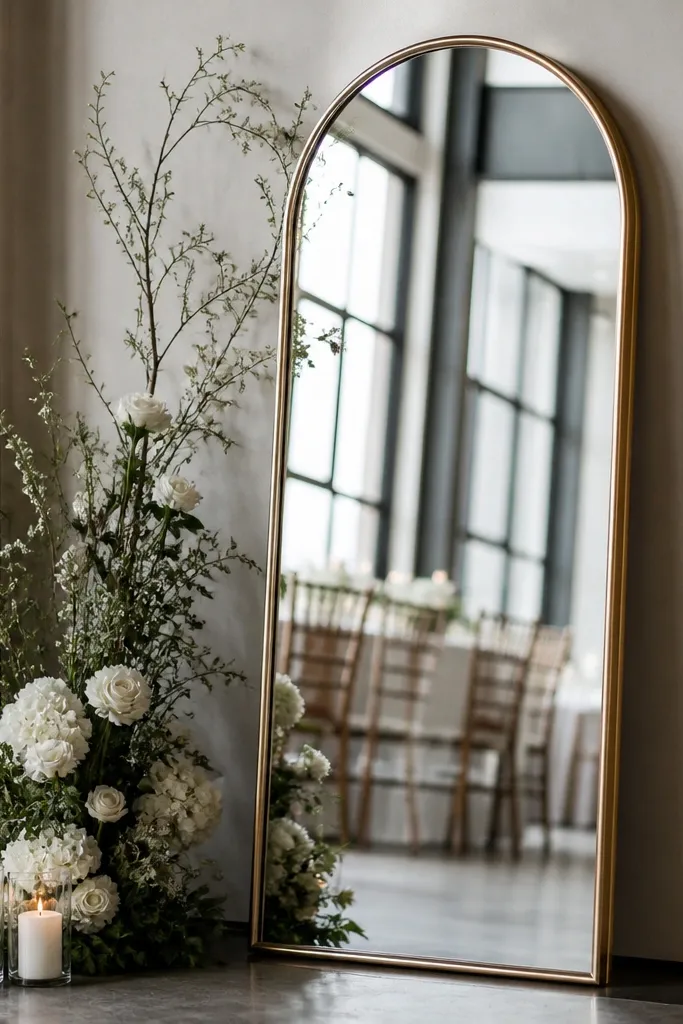 Low maintenance wedding mirror decor