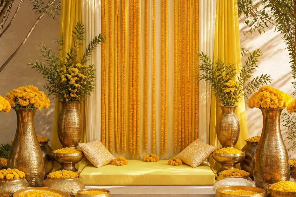 Luxe Haldi Background Decoration