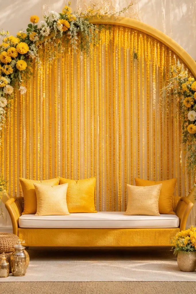 Modern Haldi Stage Decoration