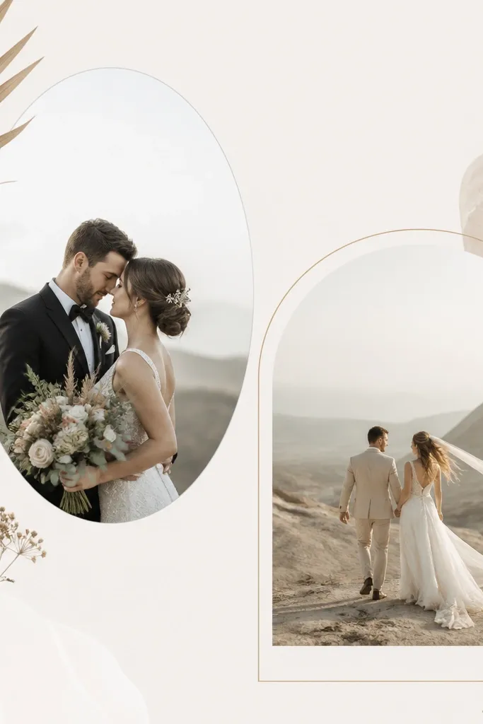 Modern minimalist wedding card frames