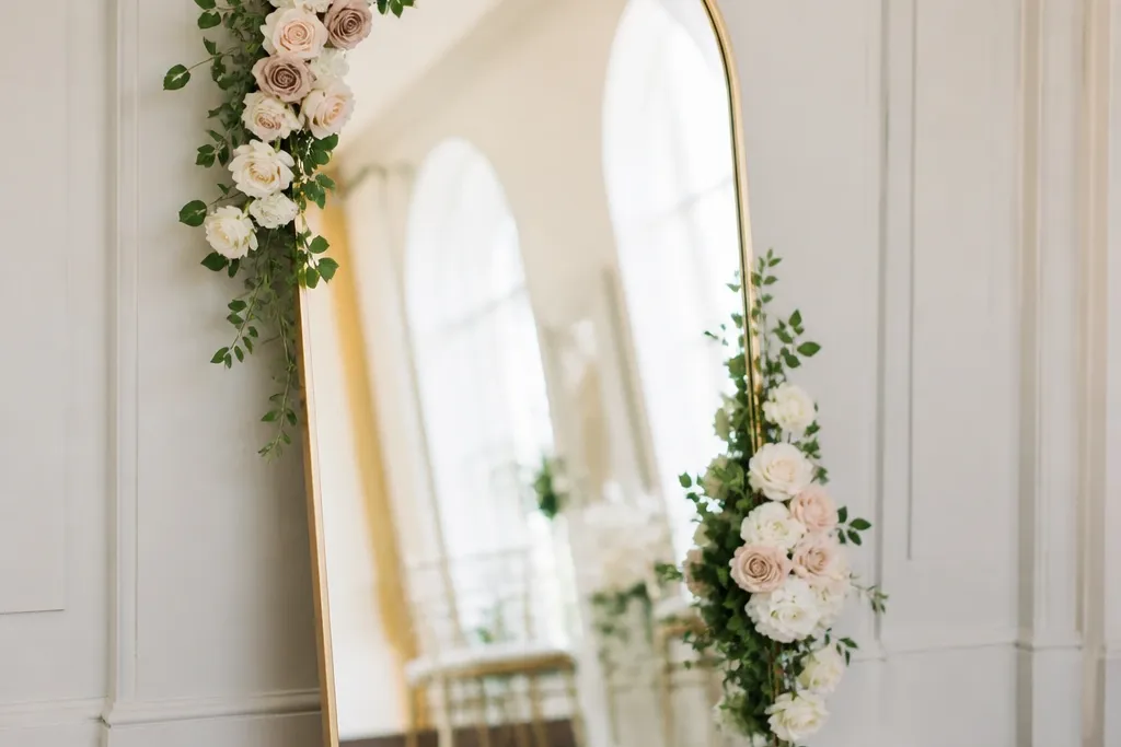 Modern wedding mirror sign ideas