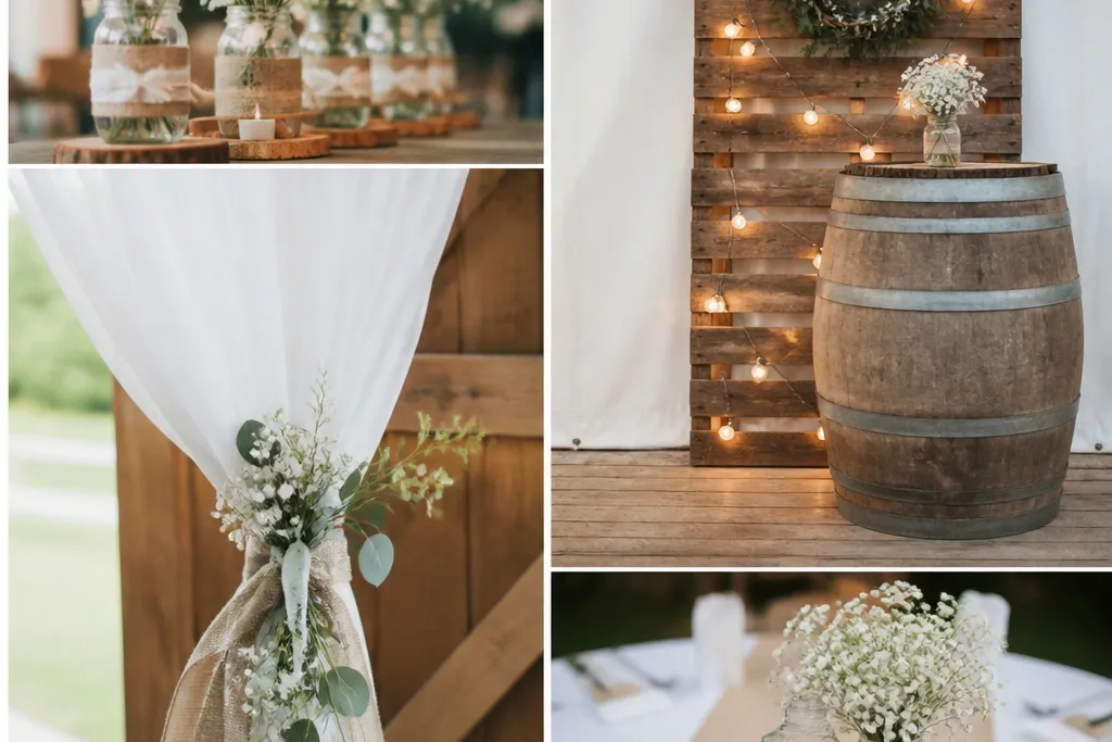Rustic wedding decor on a budget ideas