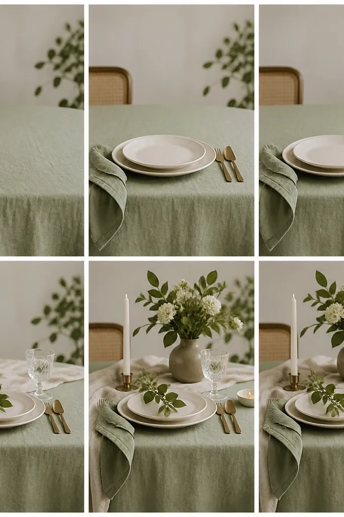 Step by Step Sage Green Table Styling