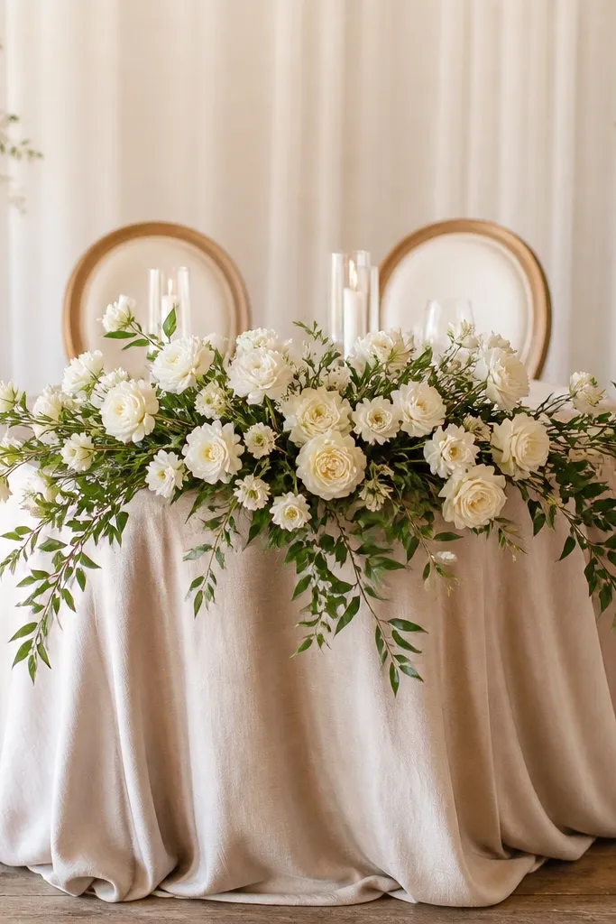 Sweetheart table wedding flowers